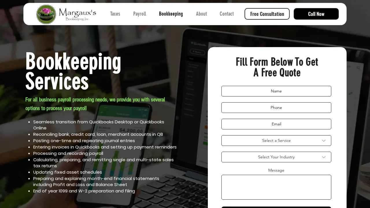 Margaux's Bookkeeping, Inc. page