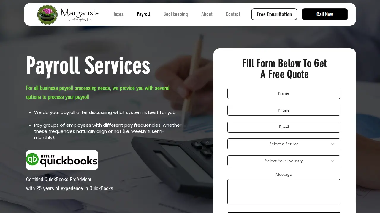 Margaux's Bookkeeping, Inc. page