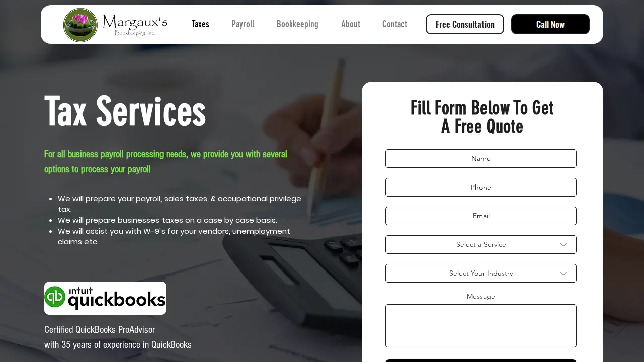 Margaux's Bookkeeping, Inc. page