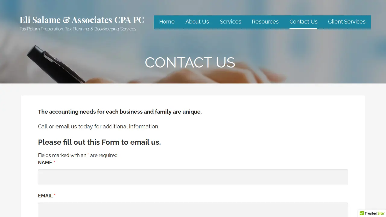 Eli Salame & Associates CPA PC page