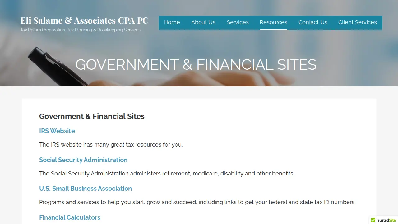 Eli Salame & Associates CPA PC page
