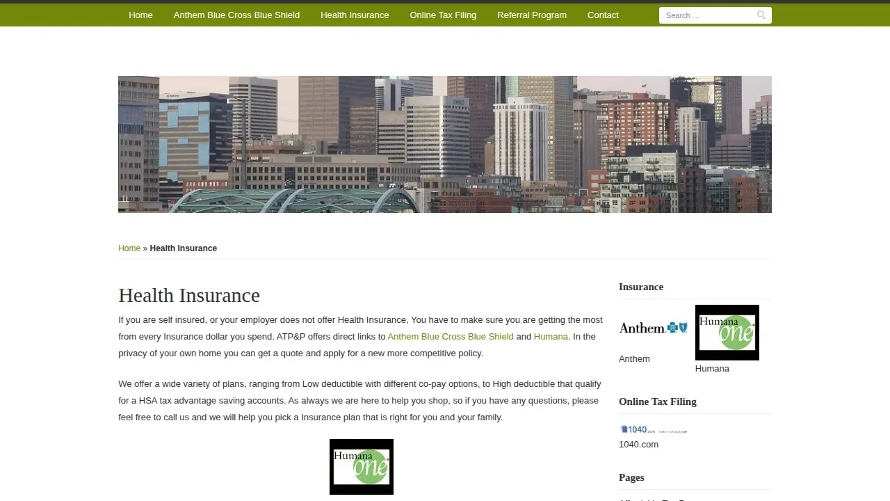 Affordable Tax Prep & Planning page