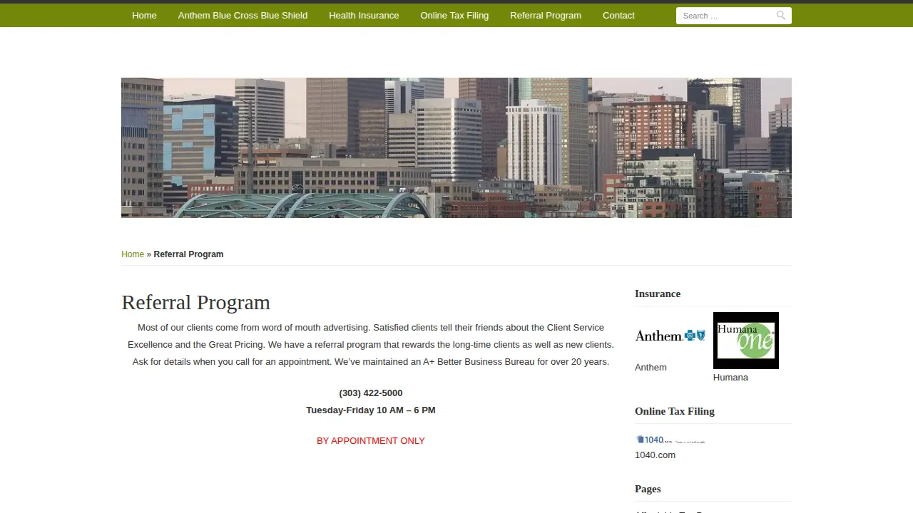 Affordable Tax Prep & Planning page