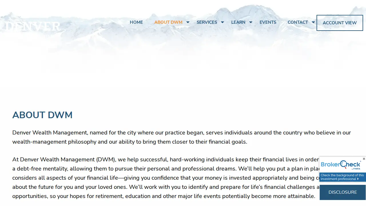 Denver Wealth Management, Inc. page