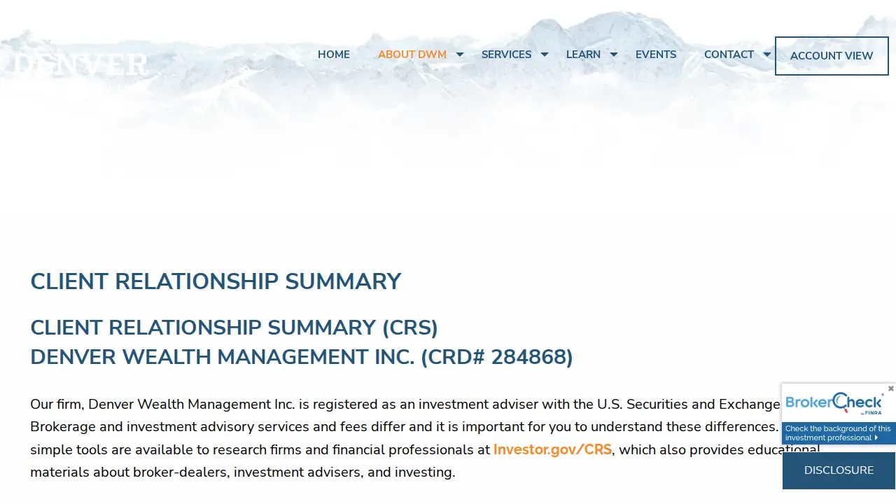 Denver Wealth Management, Inc. page