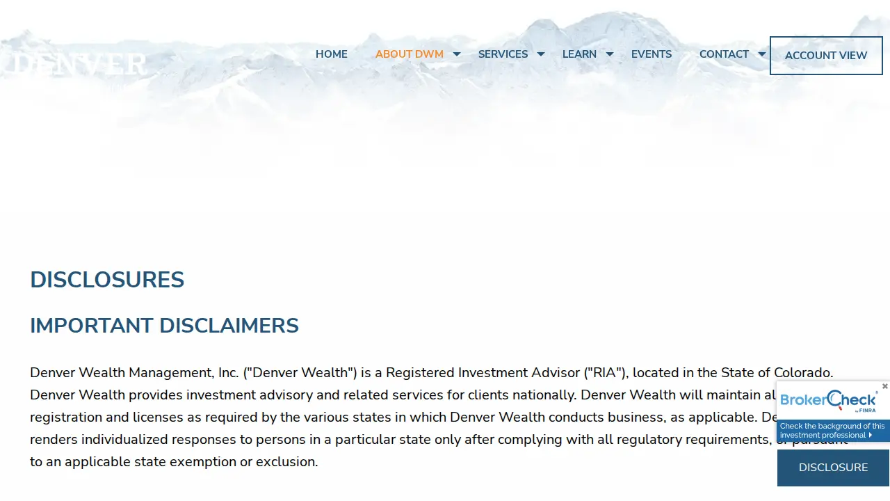 Denver Wealth Management, Inc. page