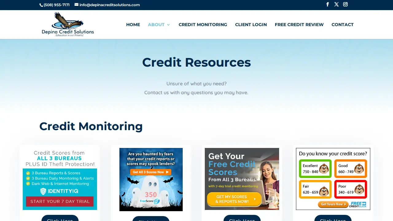 DEPINA CREDIT SOLUTIONS page