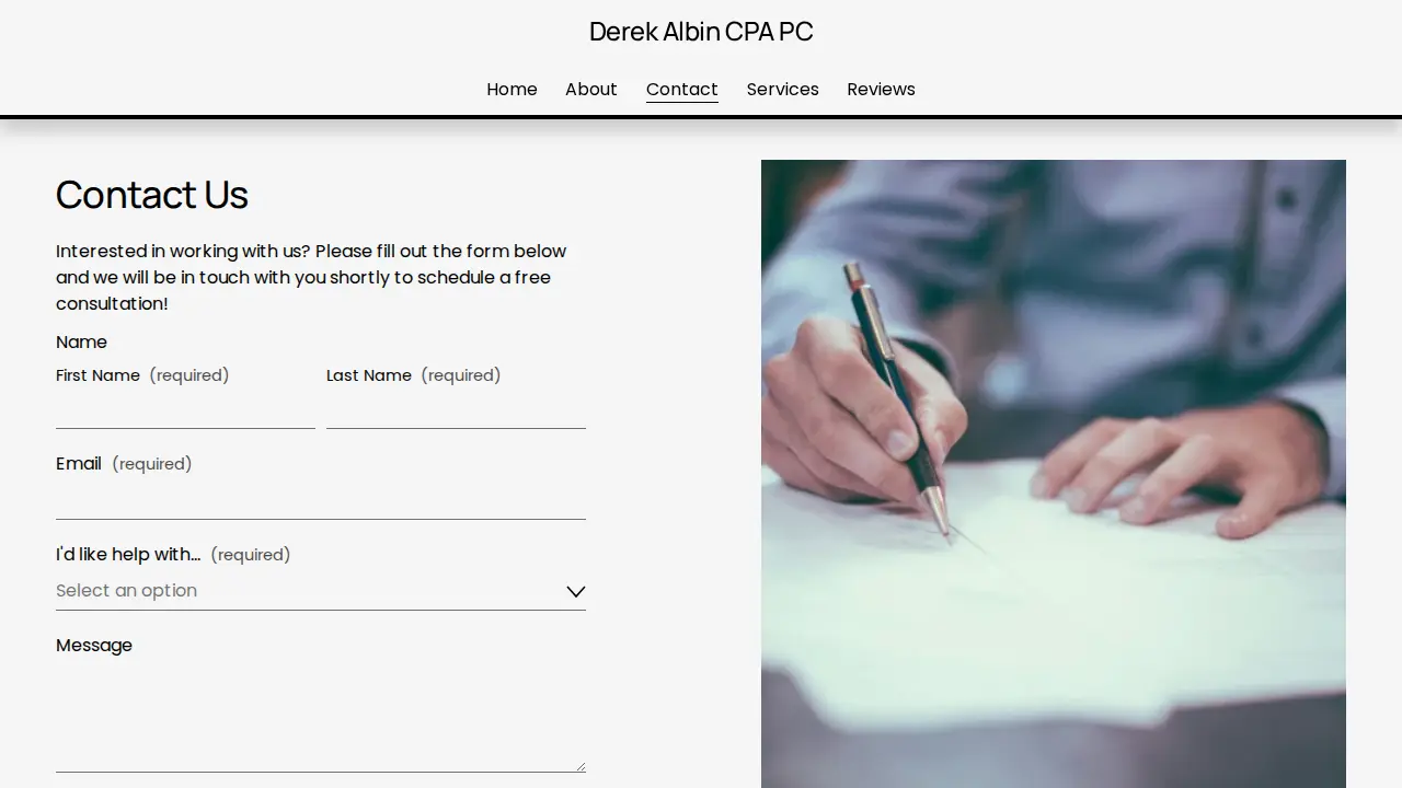 Derek Albin CPA PC page