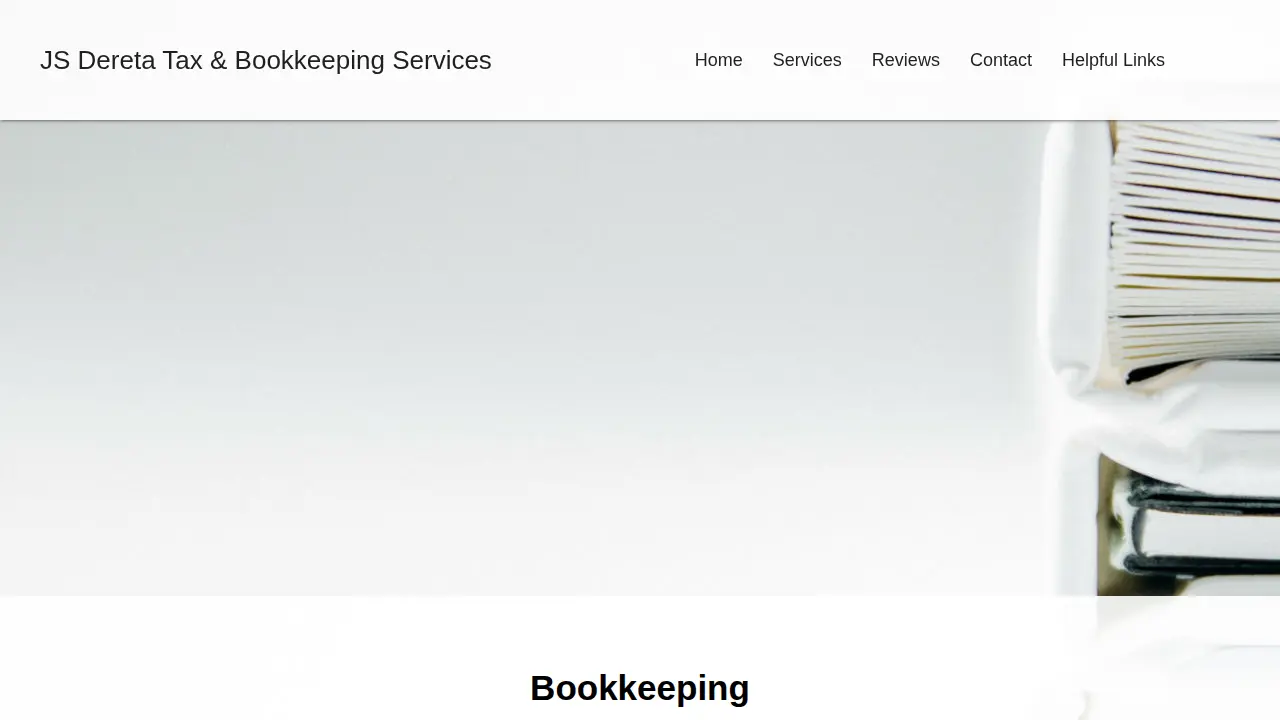 JS Dereta Tax & Bookkeeping Services page
