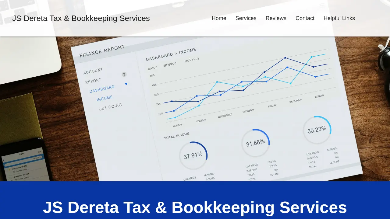 JS Dereta Tax & Bookkeeping Services page