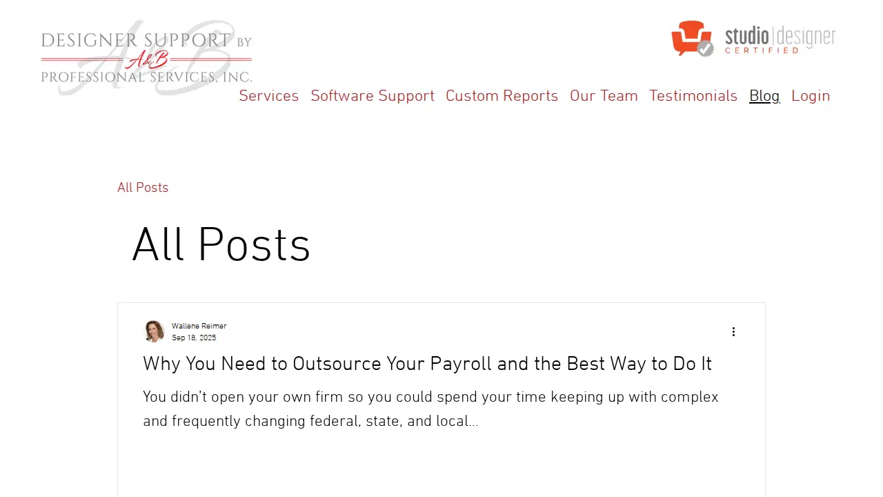Designer Support page