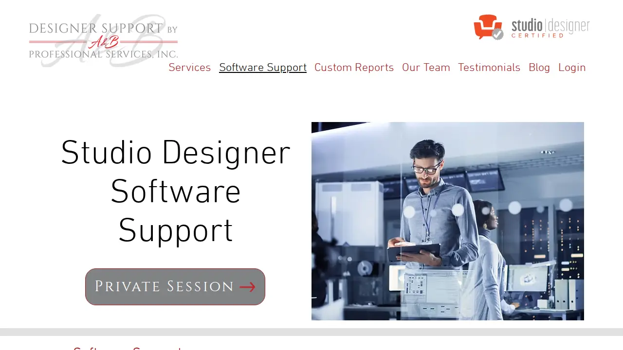 Designer Support page