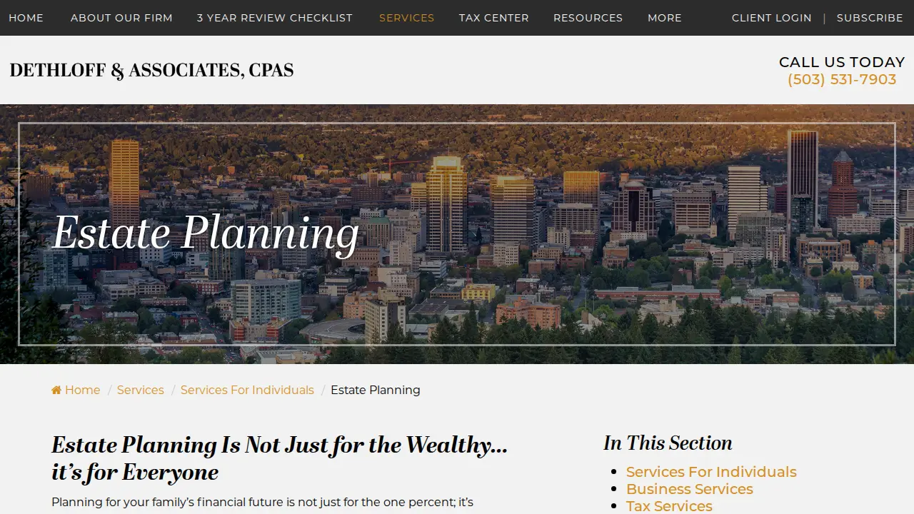 Dethloff & Associates page