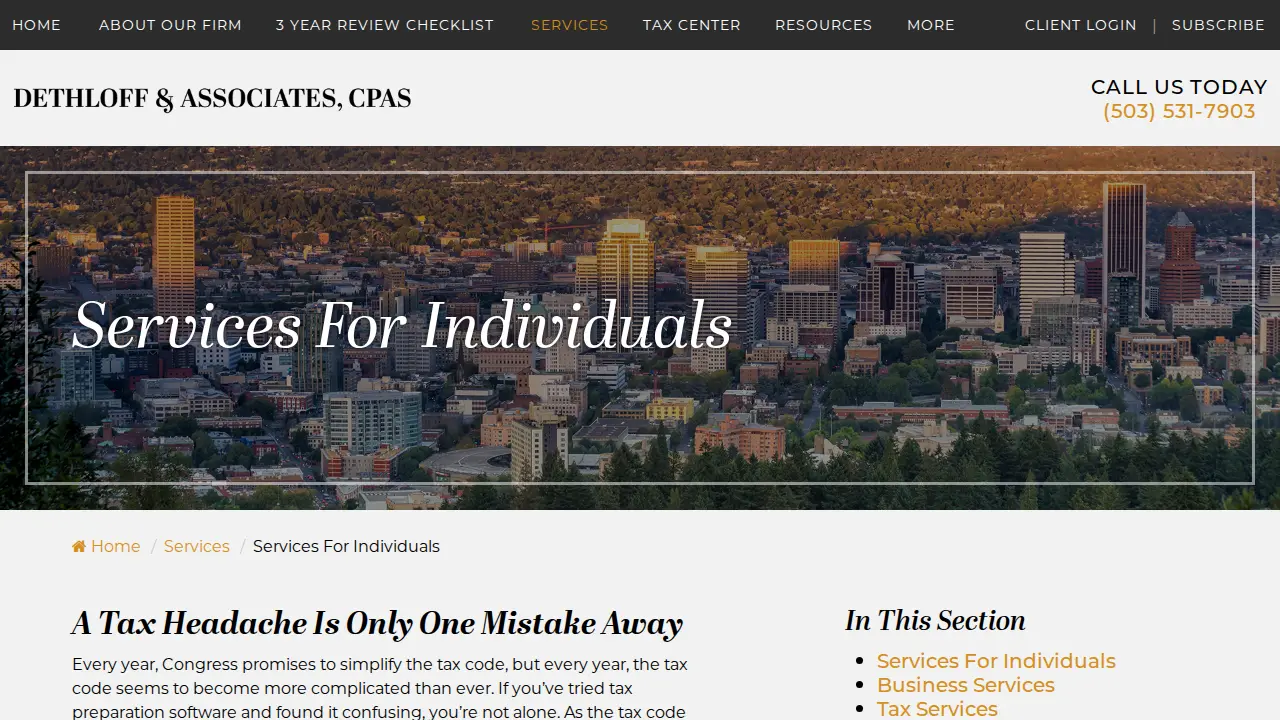 Dethloff & Associates page