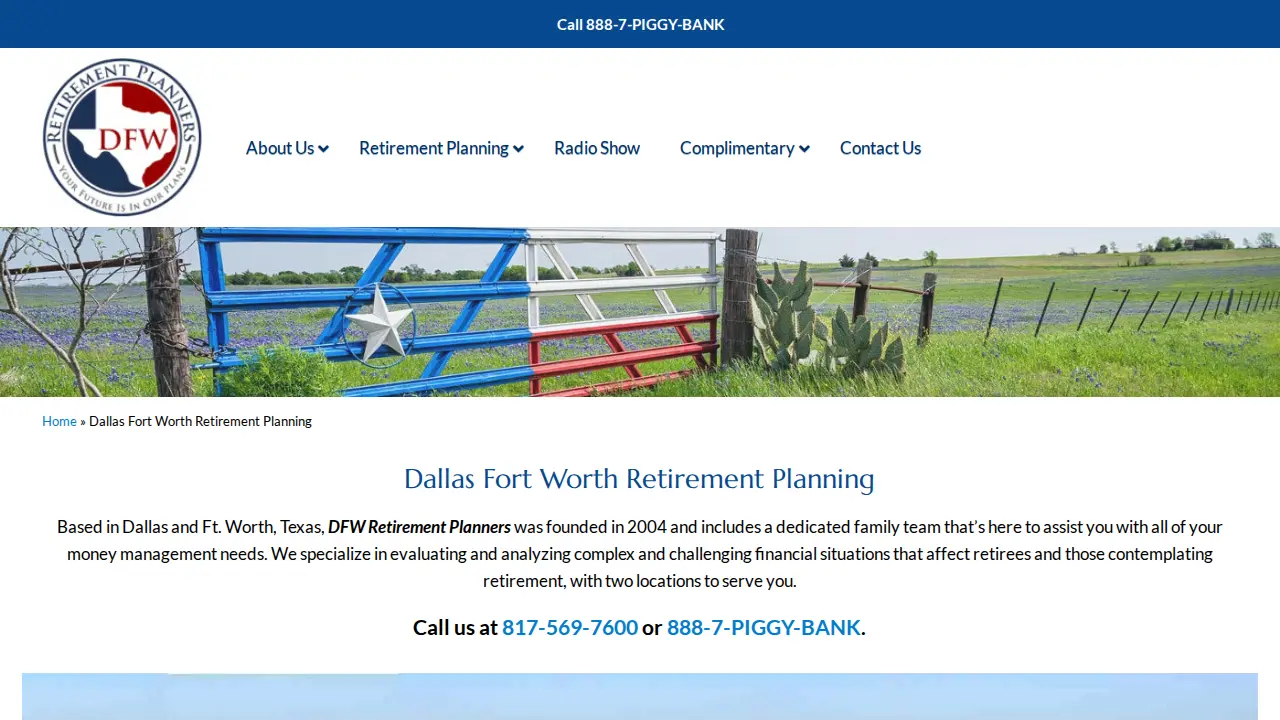 DFW Retirement Planners page