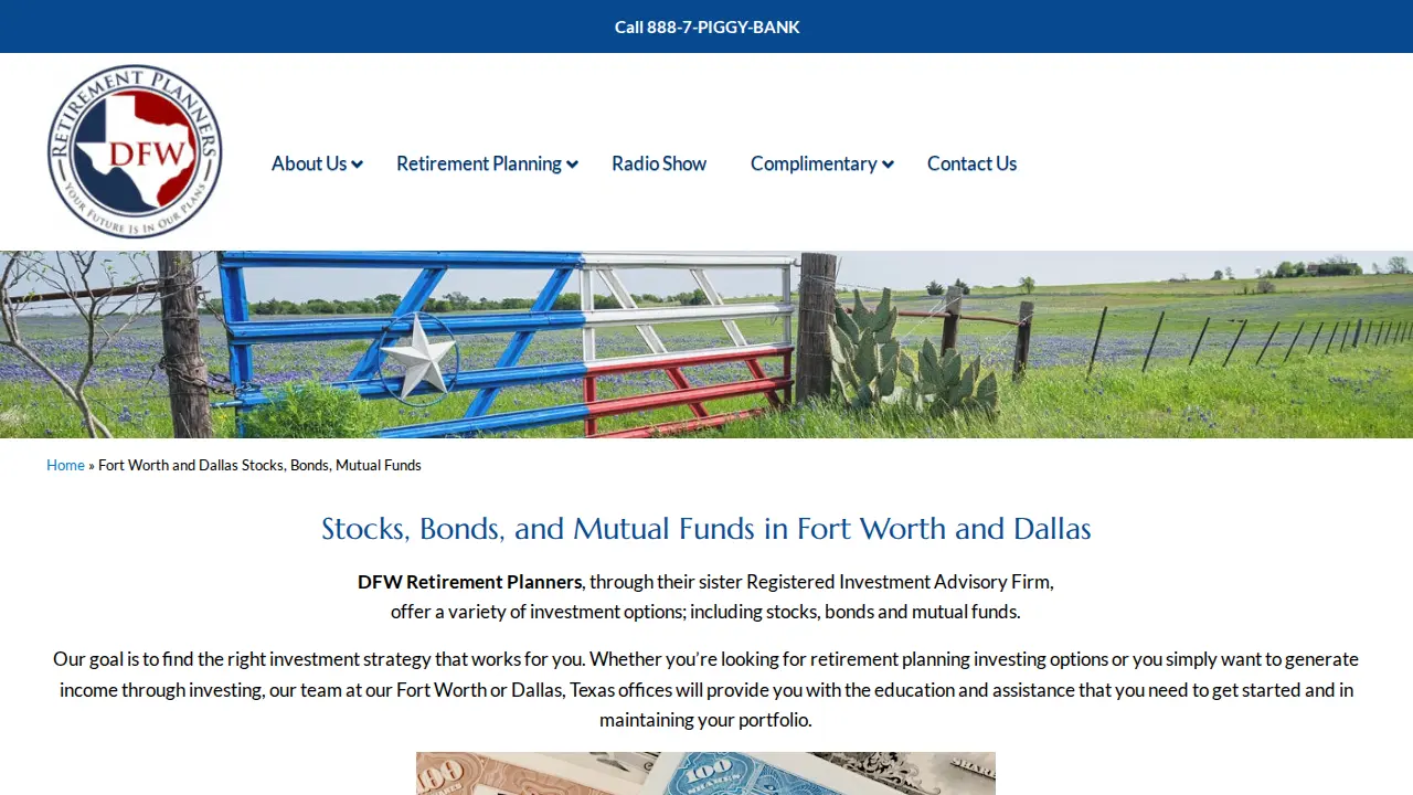 DFW Retirement Planners page