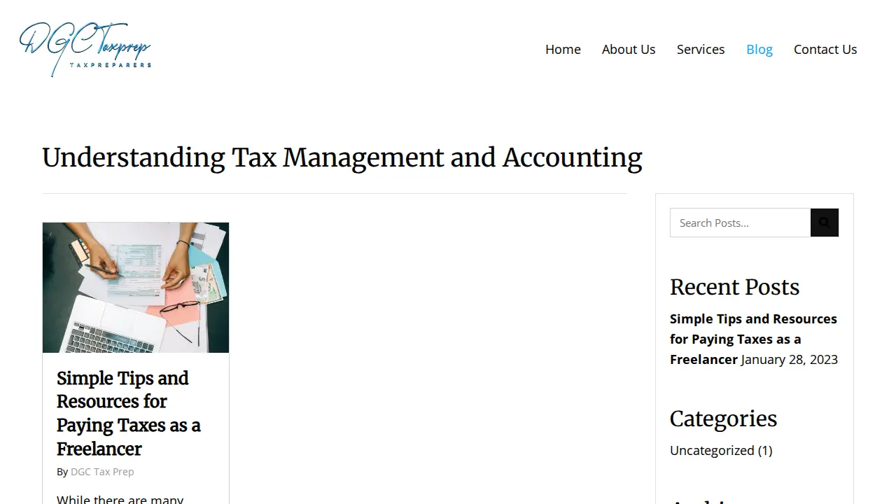 DGC Tax Prep page