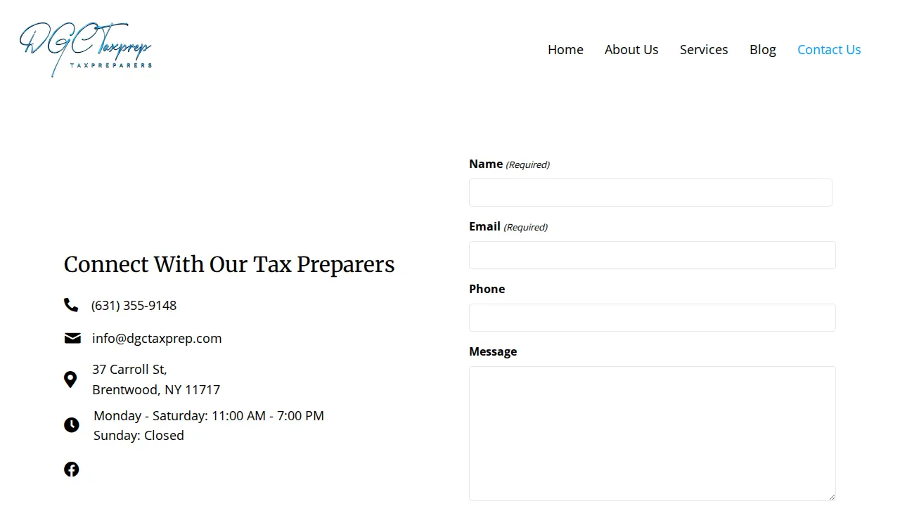 DGC Tax Prep page