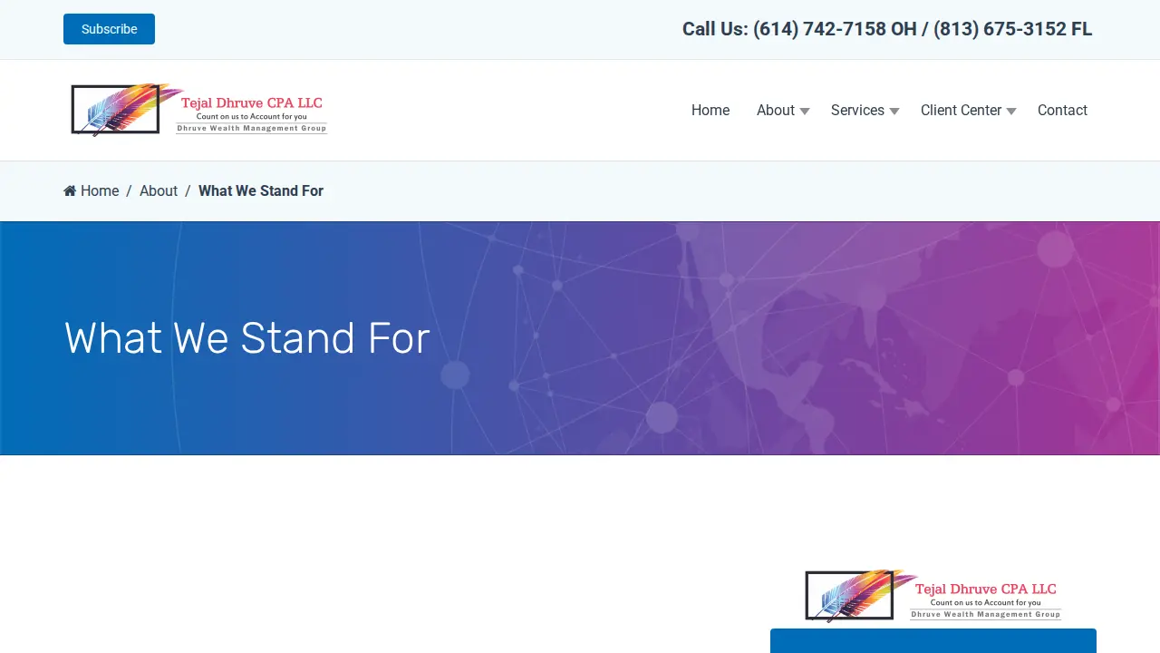 Tejal Dhruve CPA page