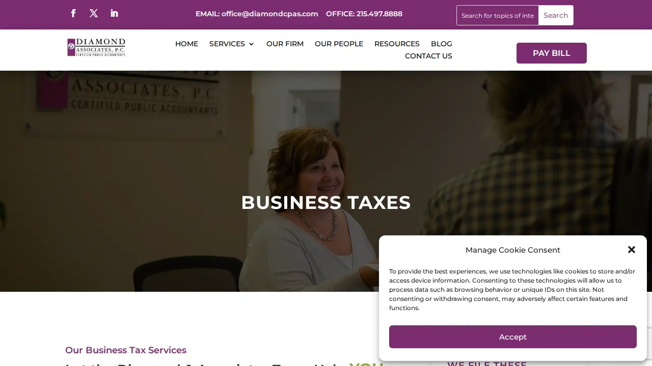 Diamond & Associates PC CPAs page