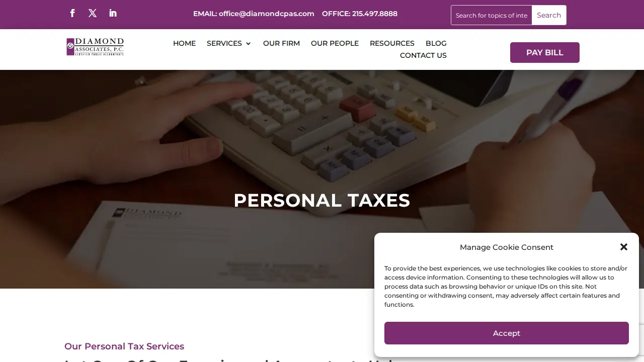 Diamond & Associates PC CPAs page