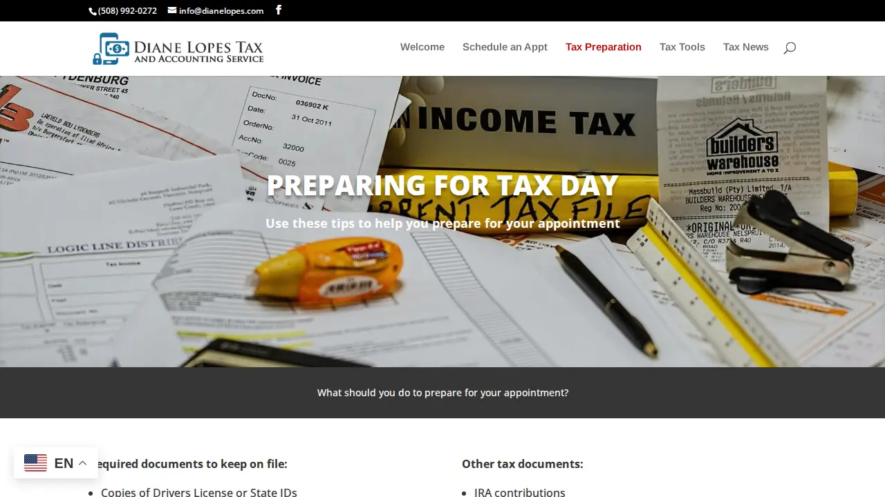 Diane Lopes Tax & Accounting Service page