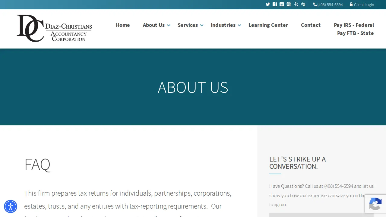 Diaz-Christians Accountancy Corporation page