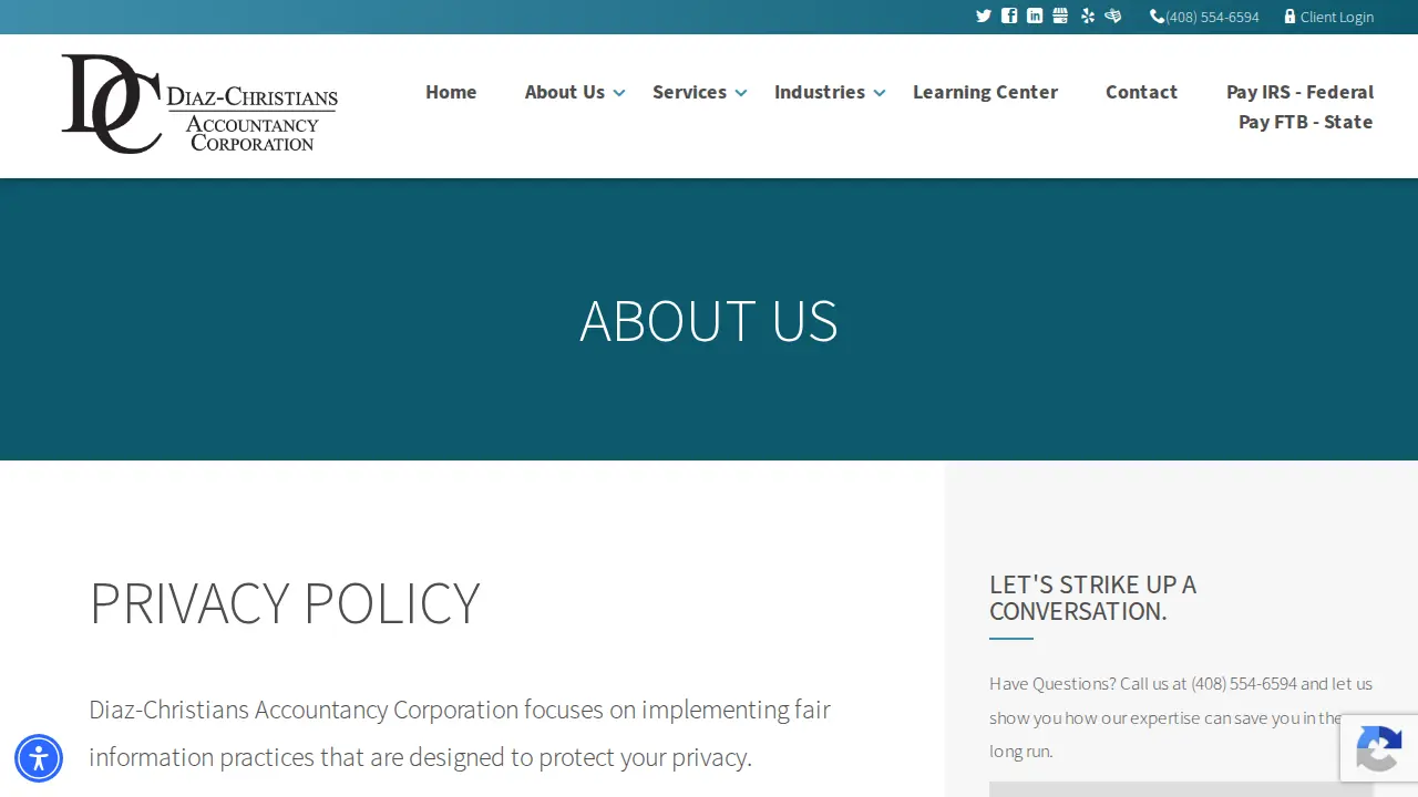 Diaz-Christians Accountancy Corporation page