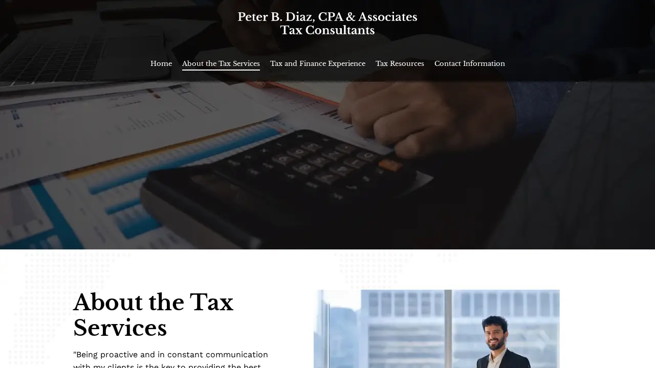 Peter B. Diaz, CPA & Associates - Tax Consulting, Tax Preparation & Financial Planning page