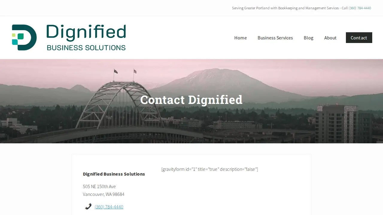 Dignified Business Solutions page