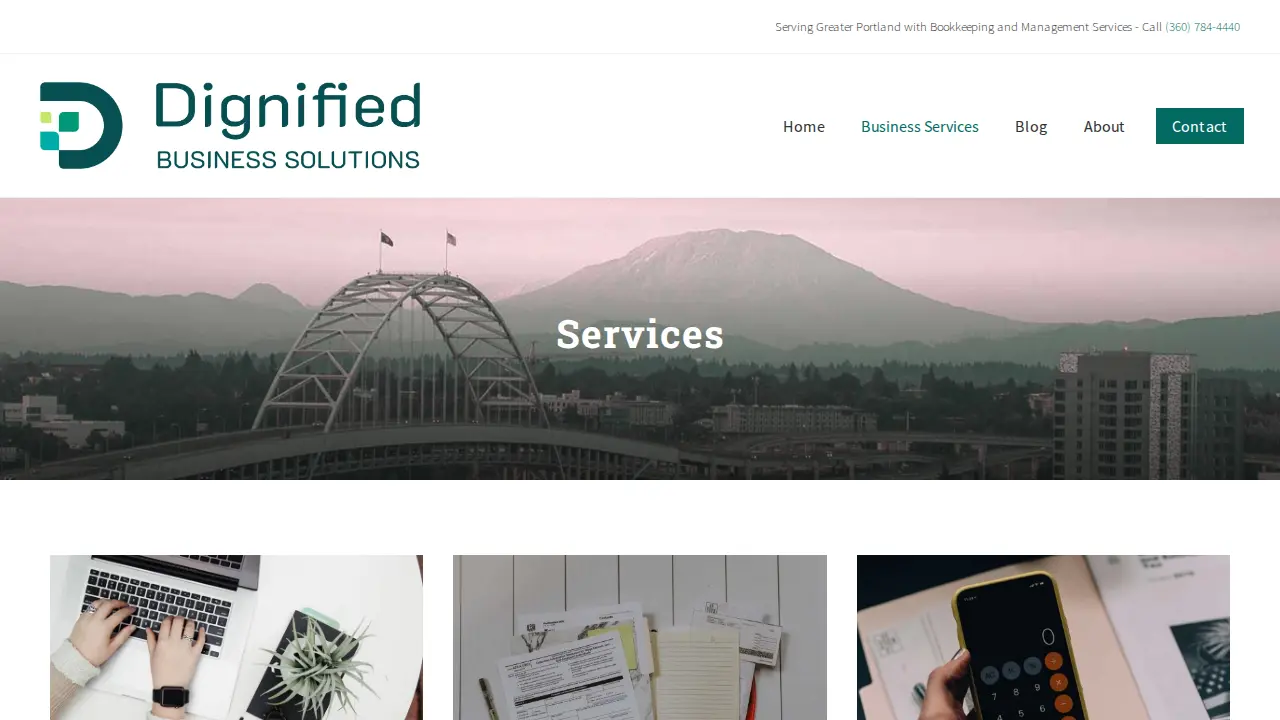 Dignified Business Solutions page