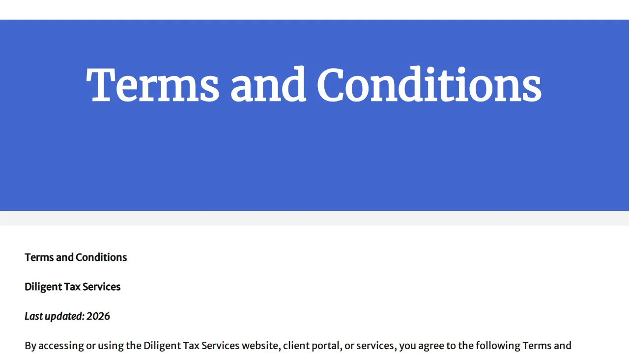 Diligent Tax Services LLC page
