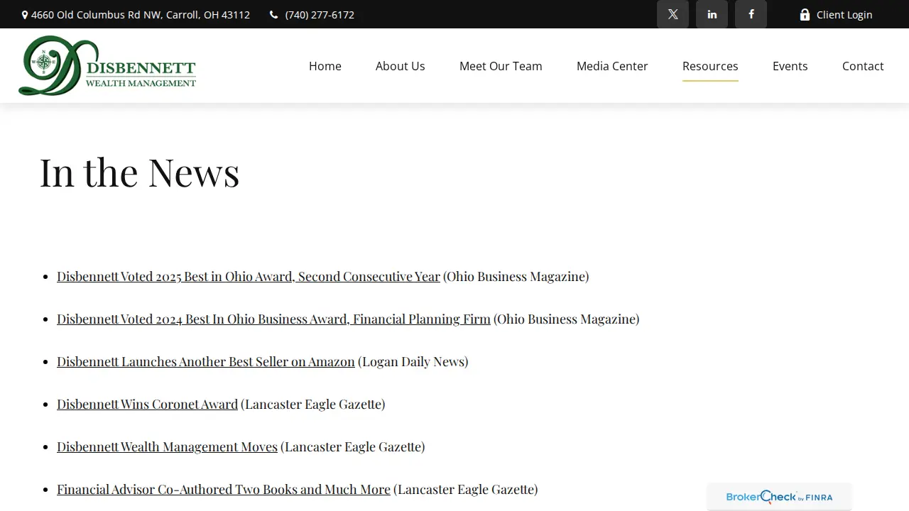 Disbennett Wealth Management Group page