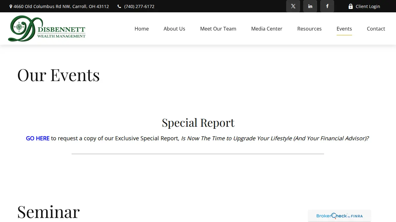 Disbennett Wealth Management Group page