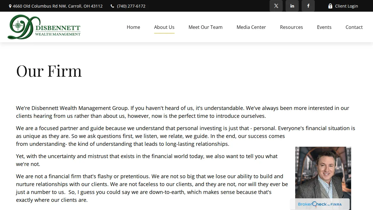 Disbennett Wealth Management Group page
