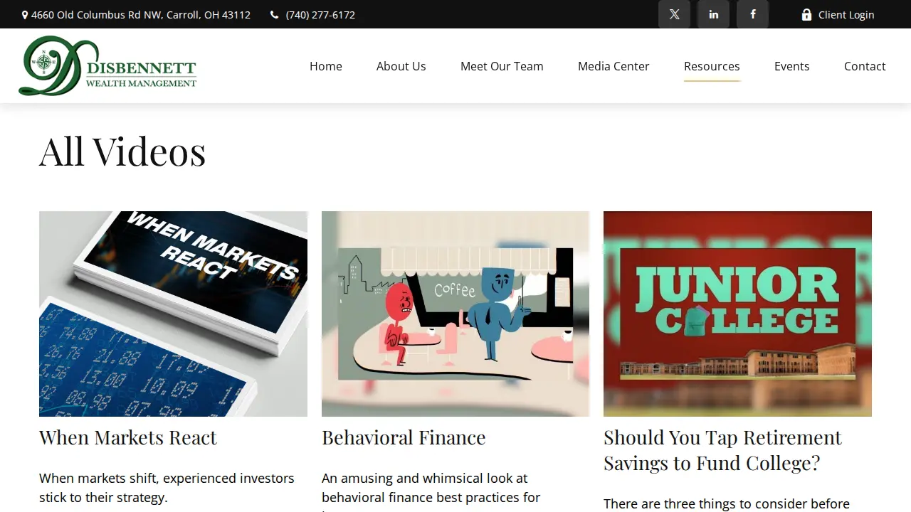 Disbennett Wealth Management Group page