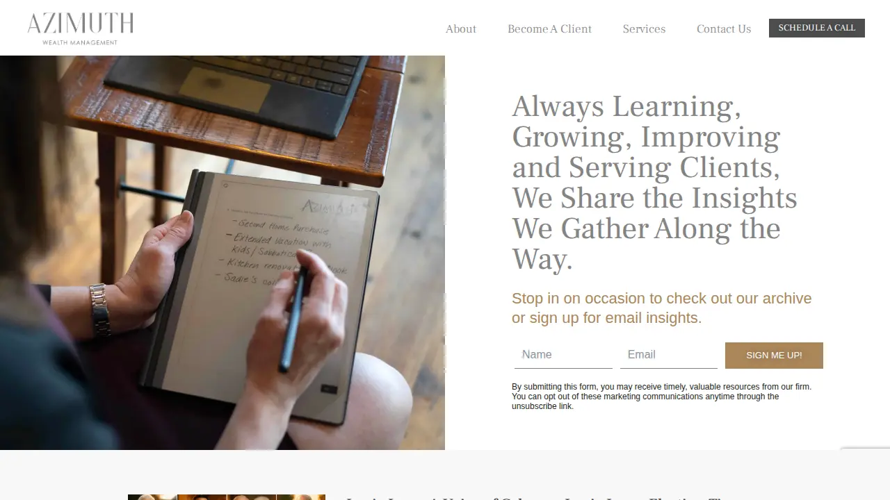 Azimuth Wealth Management, Inc. page