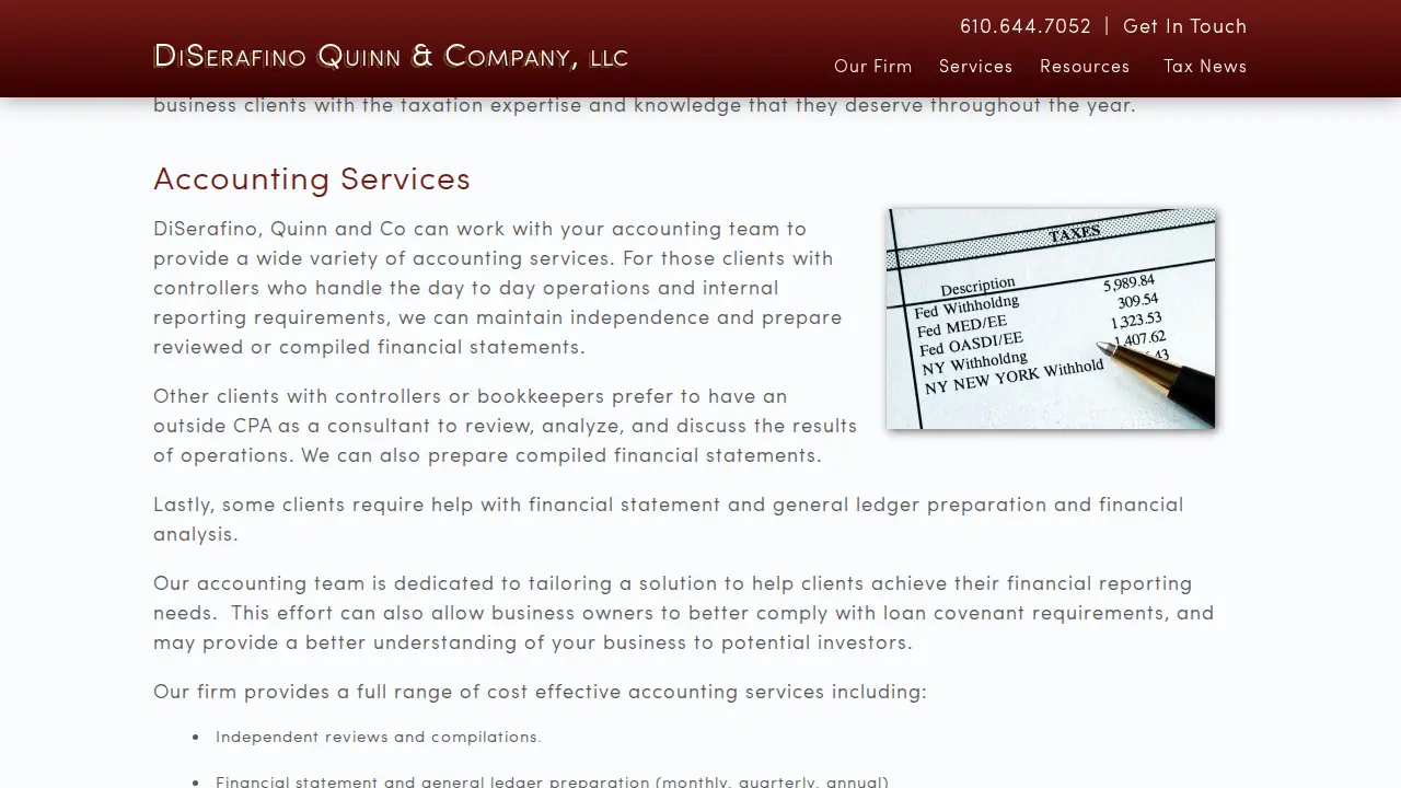 Di Serafino Quinn & Co page