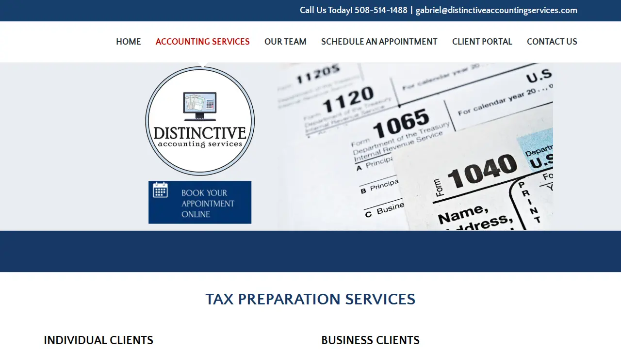 DISTINCTIVE ACCOUNTING SERVICES page