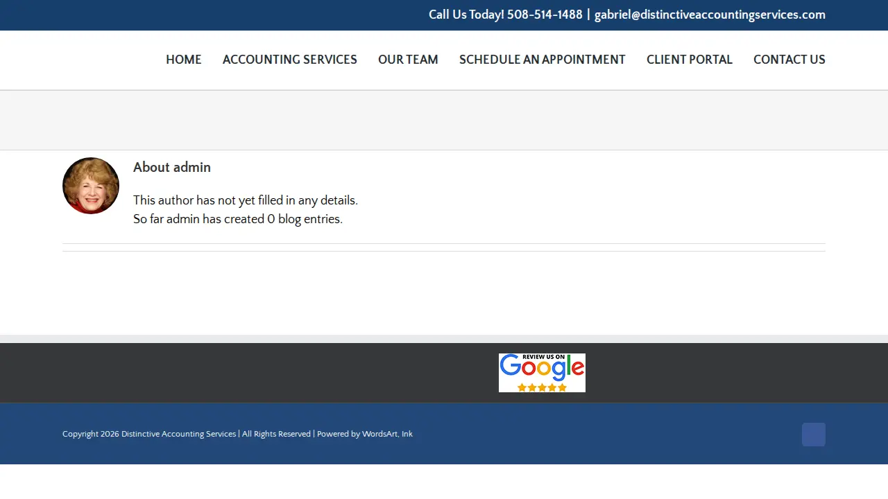 DISTINCTIVE ACCOUNTING SERVICES page