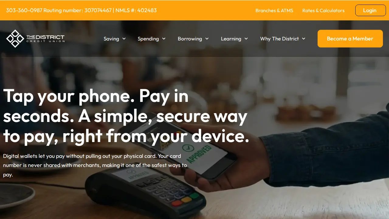 The District Credit Union page