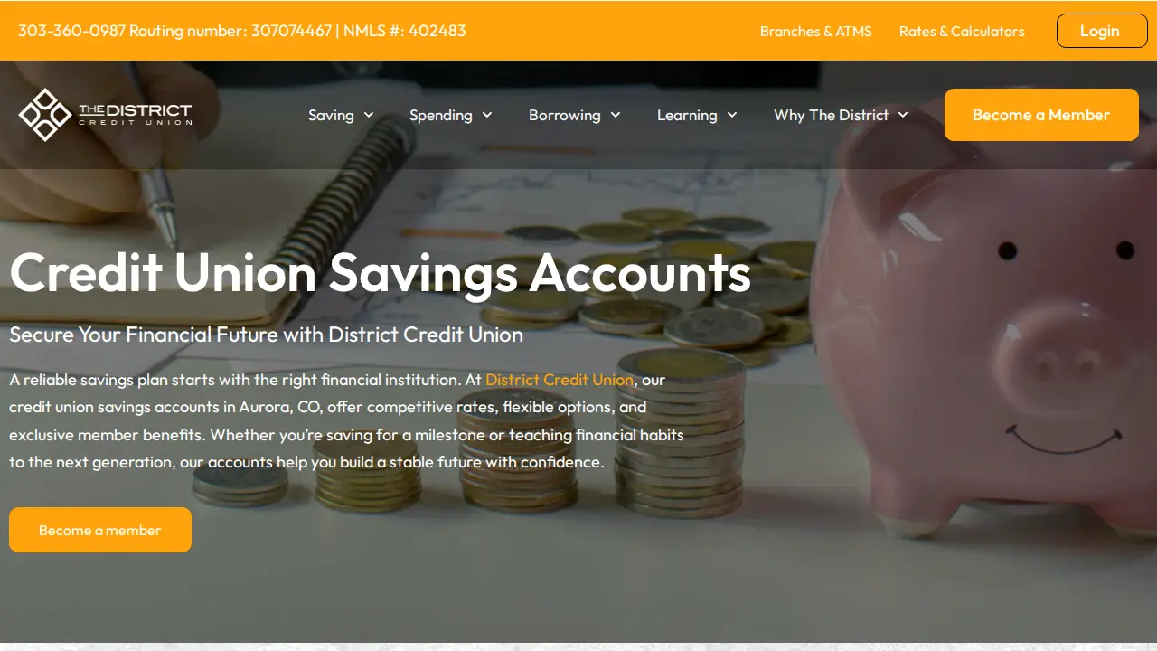 The District Credit Union page