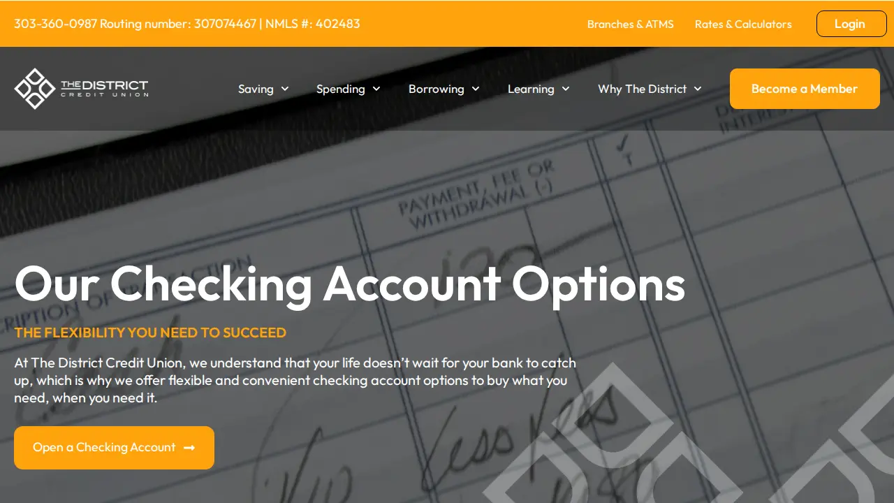 The District Credit Union page