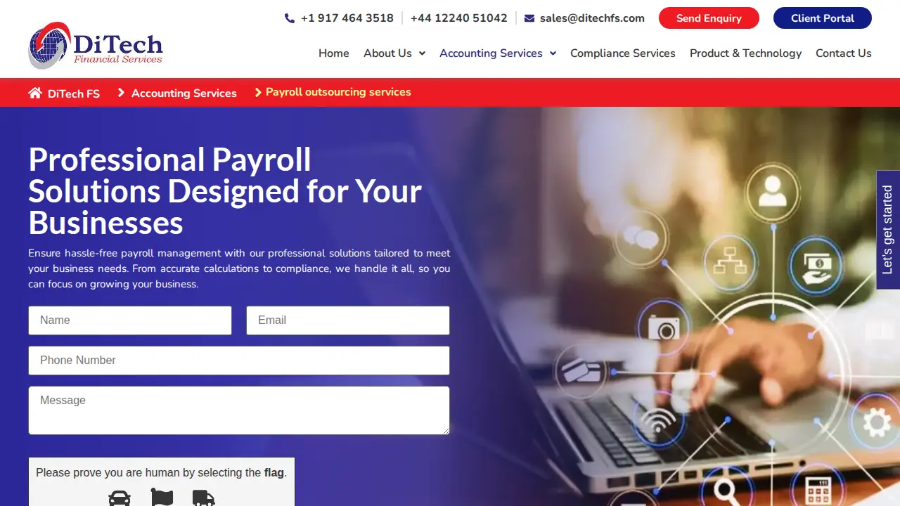 DiTech Process Solutions page