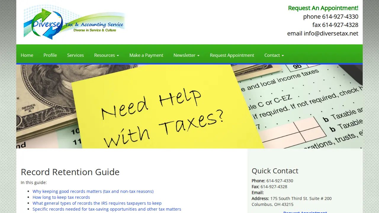 Diverse Tax & Accounting Services, LLC page