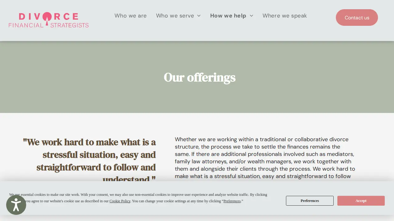 Divorce Financial Strategists page