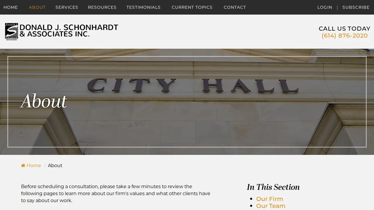 Donald J. Schonhardt & Associates Inc. page