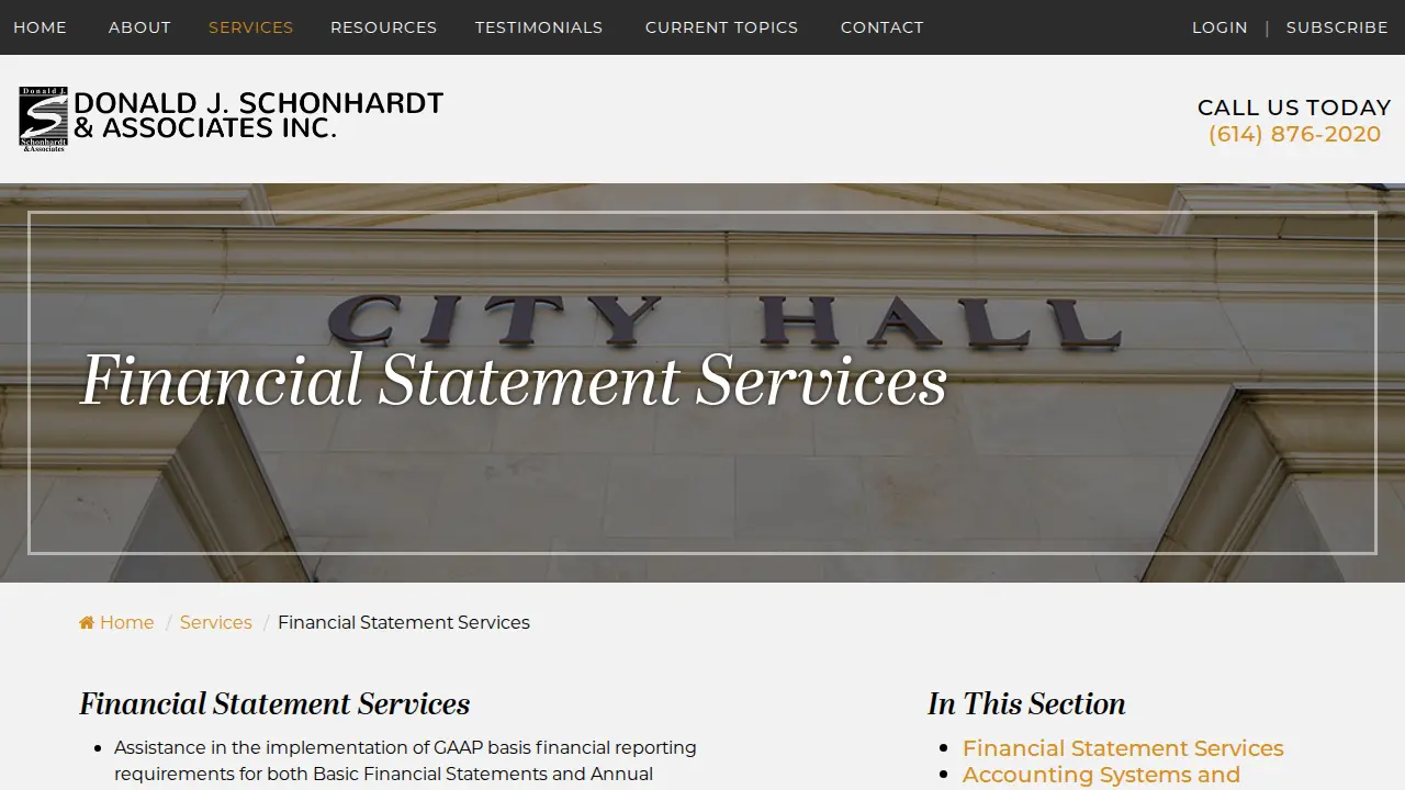 Donald J. Schonhardt & Associates Inc. page