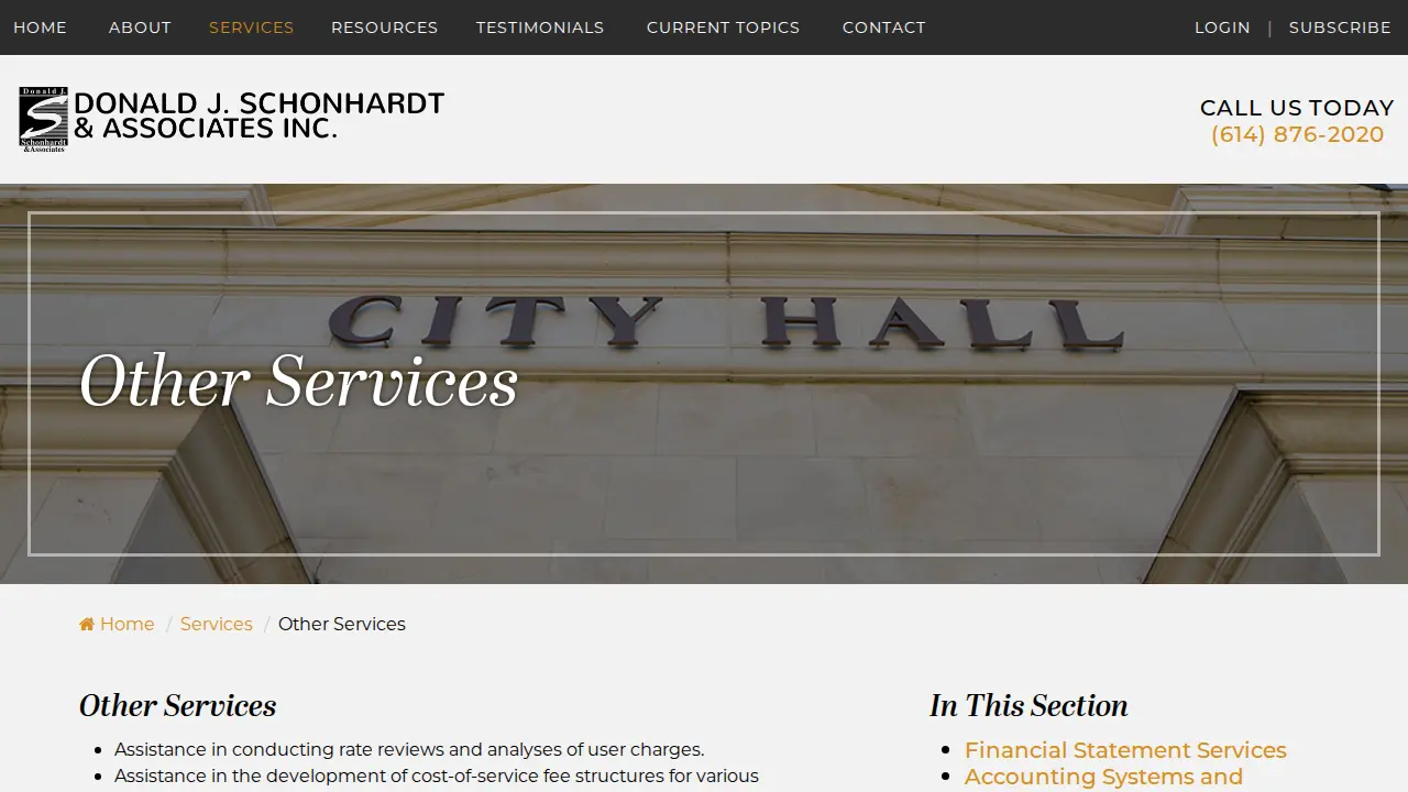 Donald J. Schonhardt & Associates Inc. page