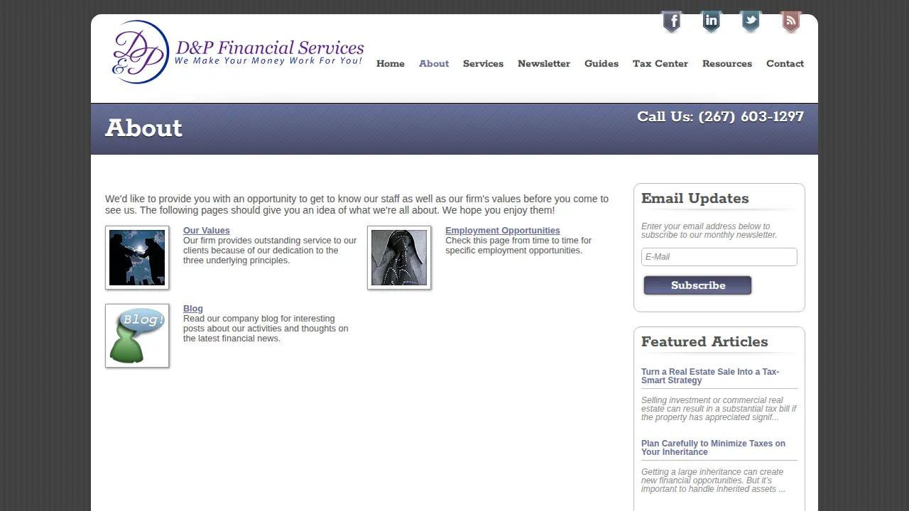 D&P Financial Services page
